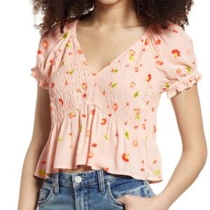 BP NORDSTROM PINK BABYDOLL TOP /BLOUSE / 2X / Cottagecore / Coquette / Floral